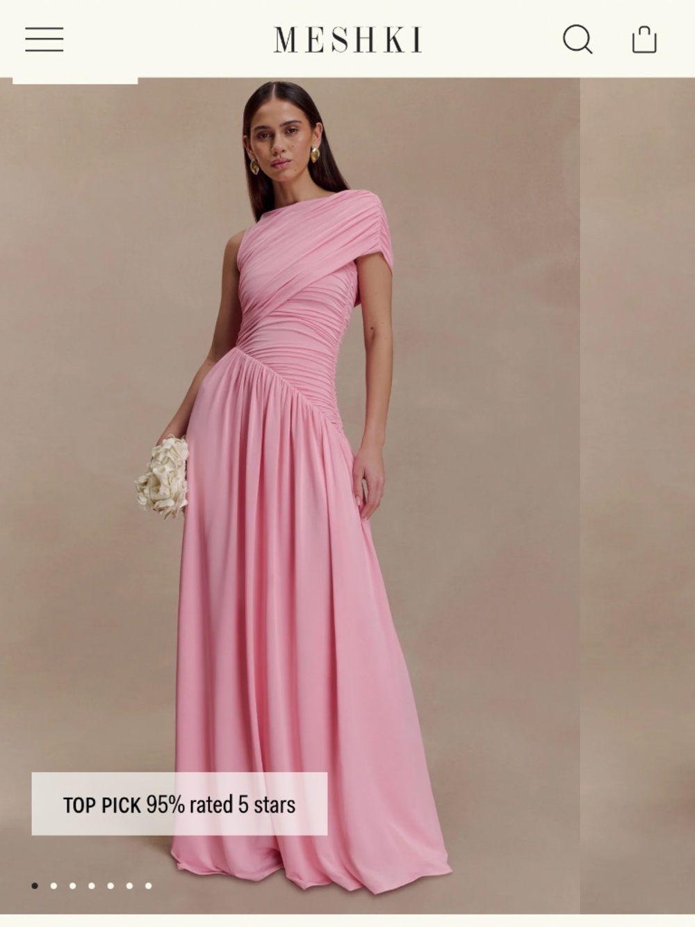 Meshki Ayesha Slinky Asymmetrical Maxi Dress